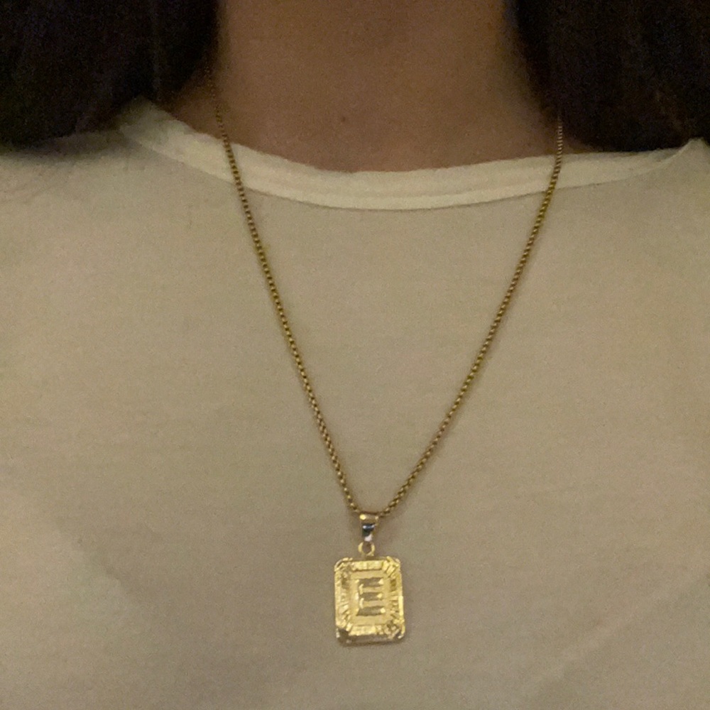 Gold Letter E Necklace